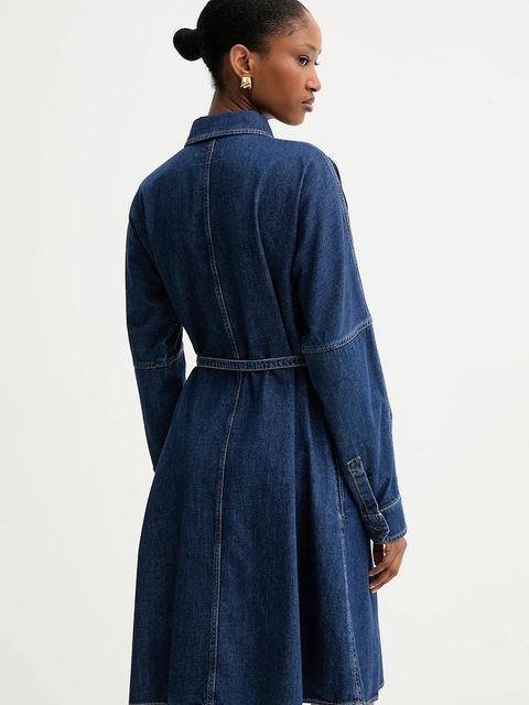 Weekend Max Mara sukienka jeansowa BALENIO kolor granatowy mini rozkloszowana 2525226081600