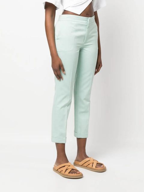 TWINSET cropped straight-leg trousers - Green