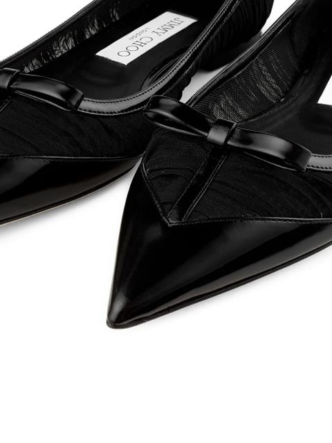 Jimmy Choo Love Mesh bow ballet flats - Black