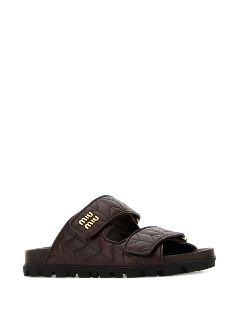 Miu Miu matelassé mules - Brown