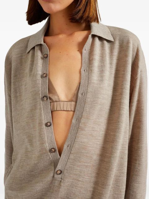 The Frankie Shop button knitted top - Grey