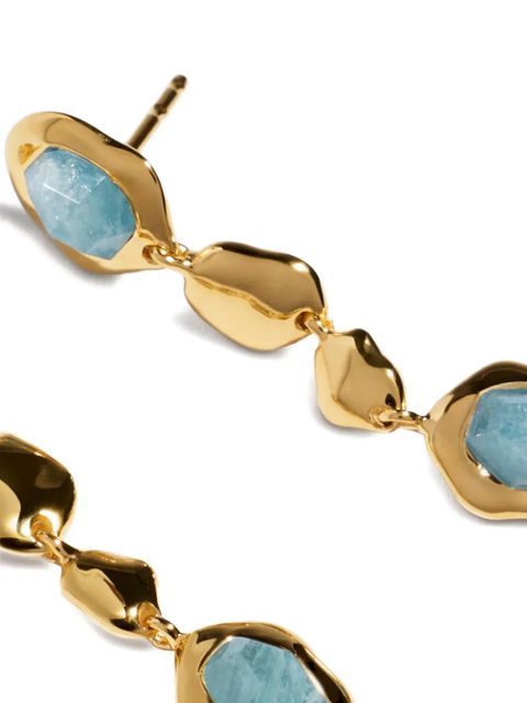 Monica Vinader Odyssey gemstone pebbled drop earrings - Gold