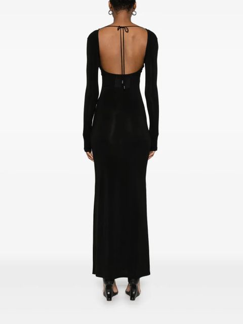 Marine Serre scarf-detailing maxi dress - Black