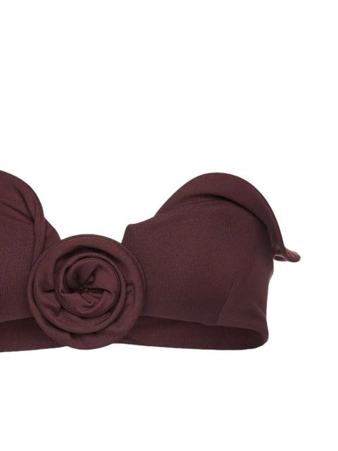 Magda Butrym flower-appliqué bandeau bikini top - Red - zdjęcie produktu nr 2