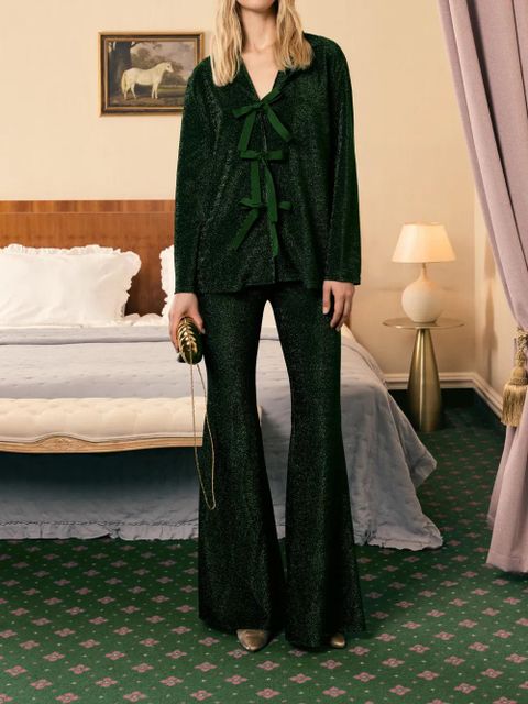 Sleeper Stardust ribbon lounge suit - Green