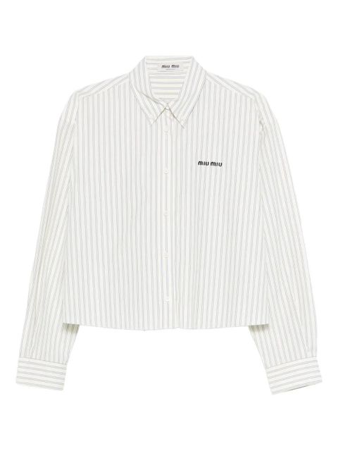 Miu Miu striped cotton shirt - Yellow - zdjęcie produktu nr 1
