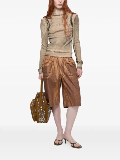 Acne Studios logo-print long-sleeve T-shirt - Neutrals - zdjęcie produktu nr 2