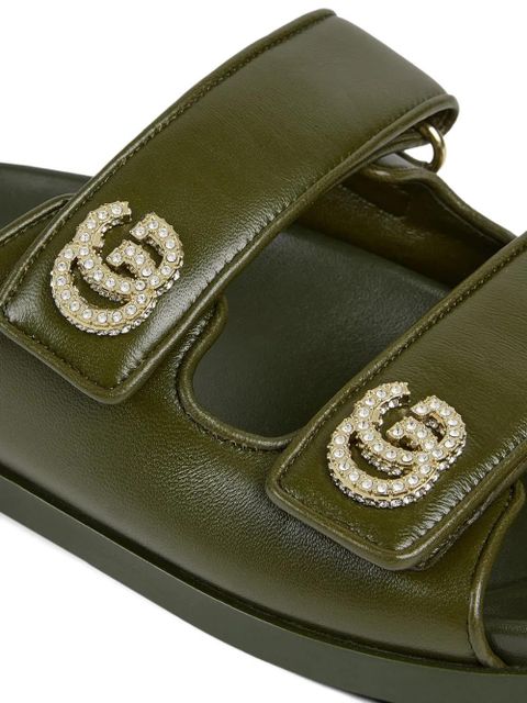 Gucci Double G leather sandals - Green
