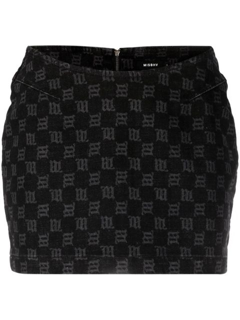 MISBHV monogram-pattern miniskirt - Black - zdjęcie produktu nr 1