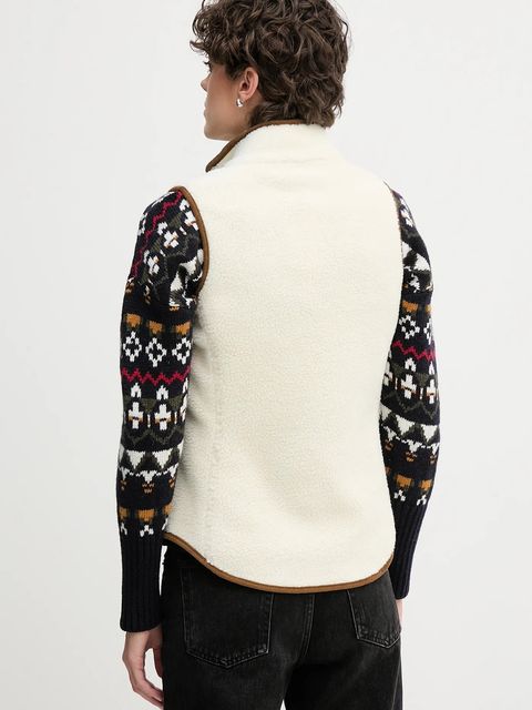 Barbour kamizelka polarowa BURFORD damska kolor beżowy gładka LFL0055