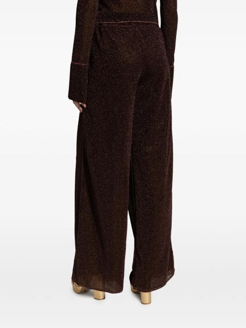 Oséree pleated wide-leg trousers - Brown
