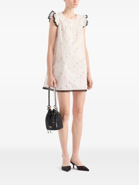 Prada floral-print mini dress - White - zdjęcie produktu nr 2