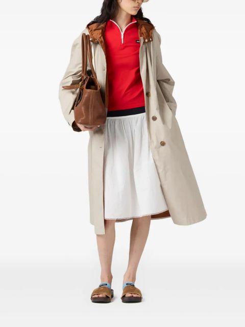 Miu Miu logo-print midi skirt - White