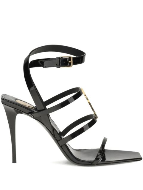 Saint Laurent 90mm Cassandra logo-plaque sandals - Black - zdjęcie produktu nr 1