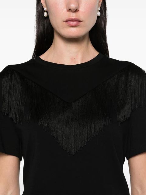 PINKO Under World fringe-detailed T-shirt - Black