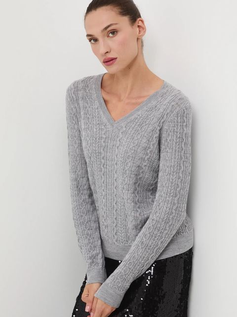 Medicine sweter z wełny merino kolor szary - zdjęcie produktu nr 1