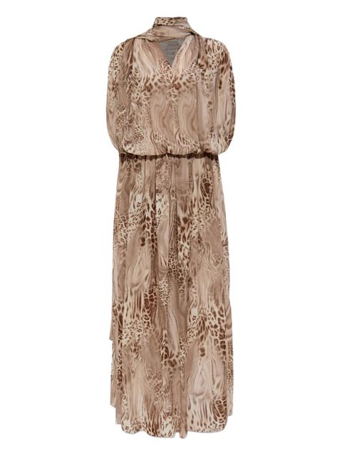 Blumarine printed chiffon dress - Brown - zdjęcie produktu nr 1
