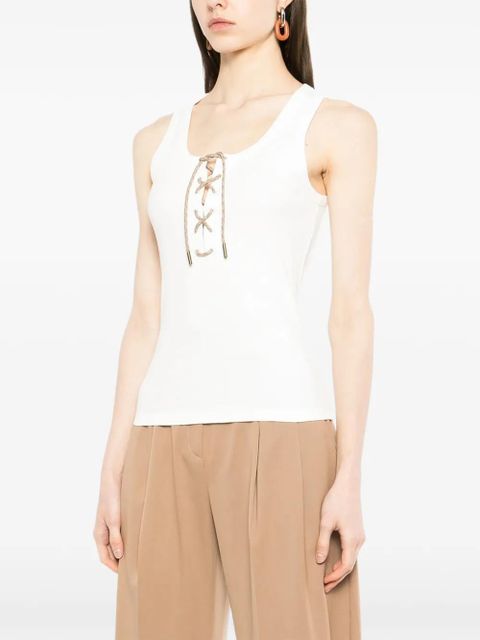 Burberry lace-up tank top - White
