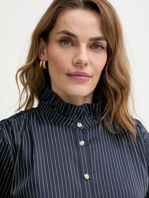 Morgan koszula damska kolor granatowy regular ze stójką COMEA.F