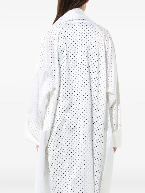 PUCCI eyelet-embellished oversized coat - White