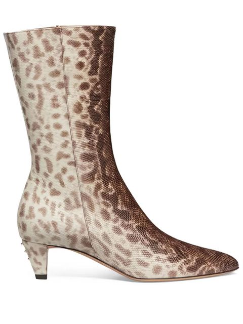 FENDI 50mm snakeskin-print boots - Brown - zdjęcie produktu nr 1