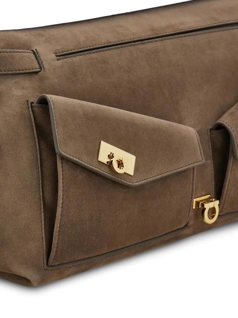 Ferragamo large Hug clutch bag - Brown