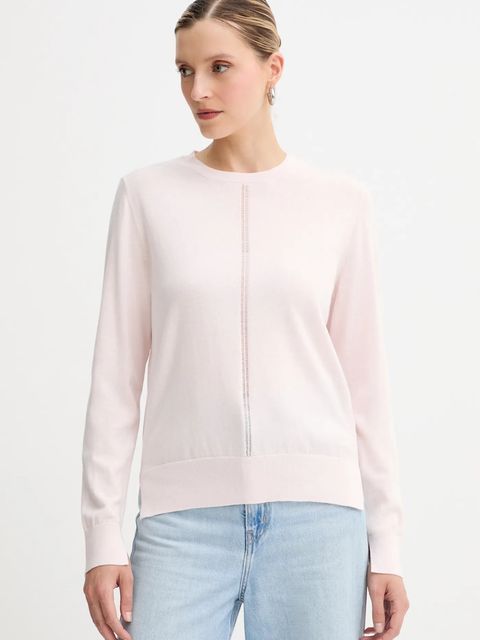 BOSS Orange sweter z dodatkiem wełny damski kolor różowy lekki 50548927 - zdjęcie produktu nr 1