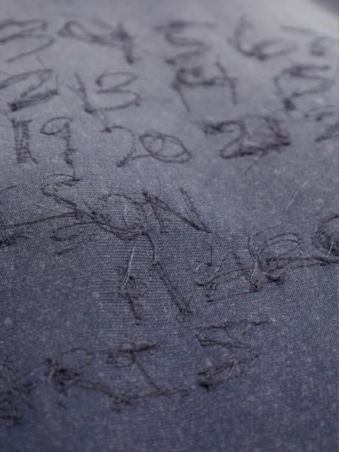 Maison Margiela embroidered-logo hoodie - Blue