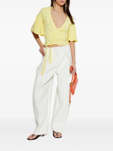 Jacquemus flutter-sleeved wrap top - Yellow