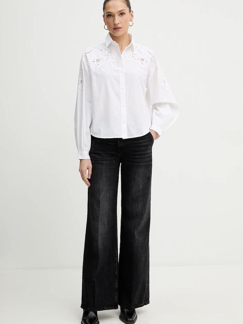 Levi's koszula bawełniana damska kolor beżowy relaxed z kołnierzykiem klasycznym 003P0