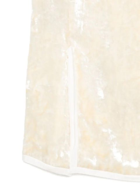 Jil Sander velvet-finish midi skirt - Neutrals