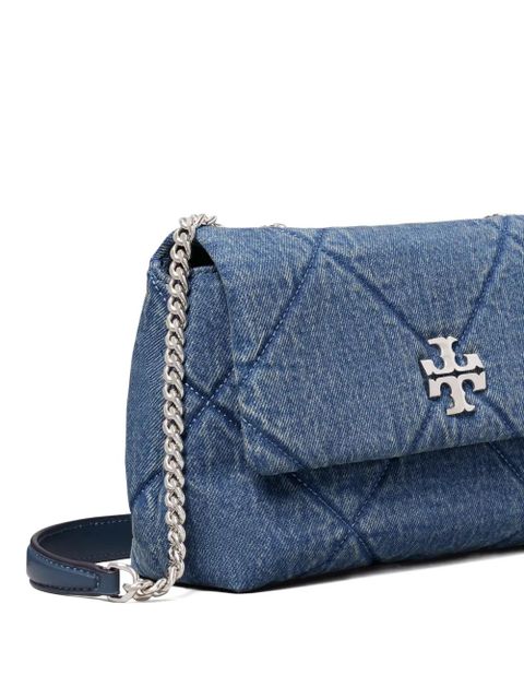 Tory Burch Kira diamond quilt denim small convertible shoulder bag - Blue
