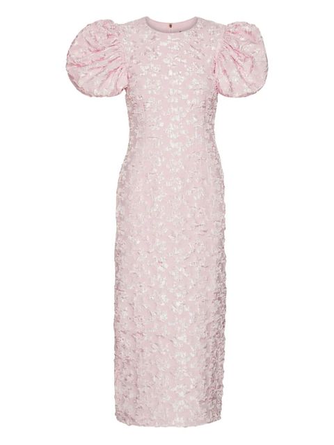 ROTATE BIRGER CHRISTENSEN puff-sleeve jacquard maxi dress - Pink - zdjęcie produktu nr 1