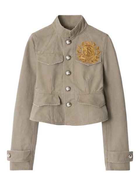 Burberry B Crest cotton jacket - Neutrals - zdjęcie produktu nr 1