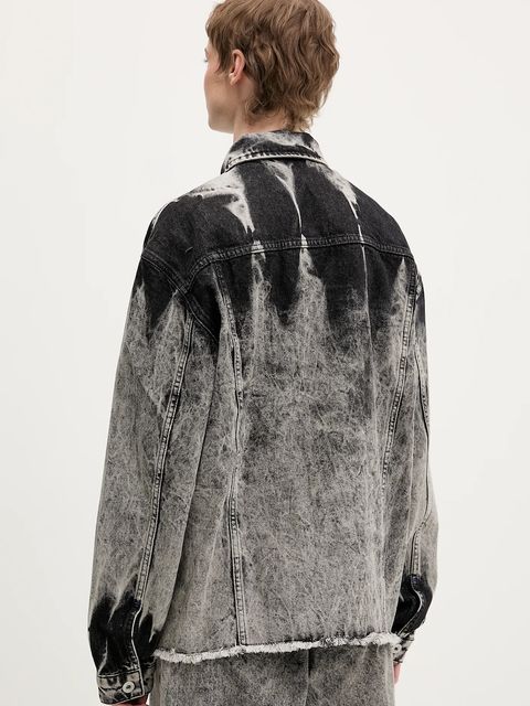 Karl Lagerfeld Jeans kurtka jeansowa kolor szary przejściowa B1W14029