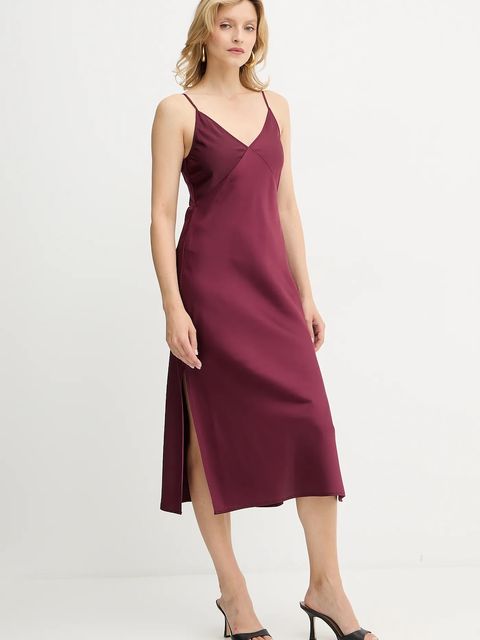 Armani Exchange sukienka kolor bordowy midi prosta 8NYA59 YNZ5Z - zdjęcie produktu nr 2