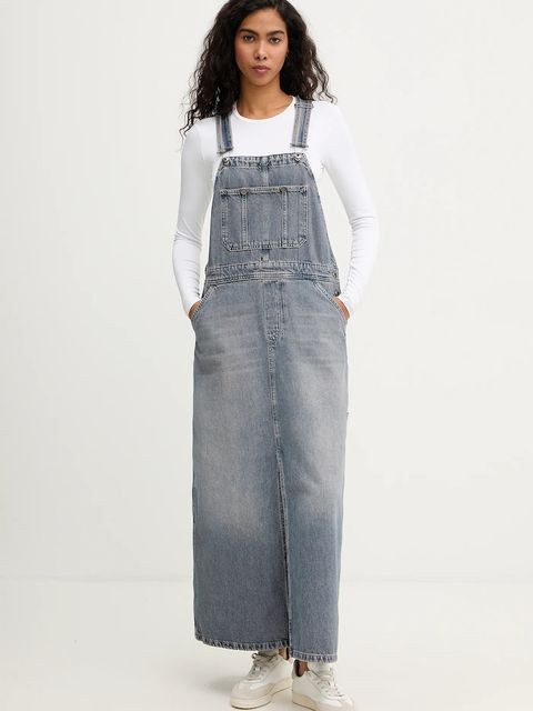 G-Star sukienka jeansowa Carpenter Dungaree kolor niebieski maxi prosta D27931-D943 - zdjęcie produktu nr 1