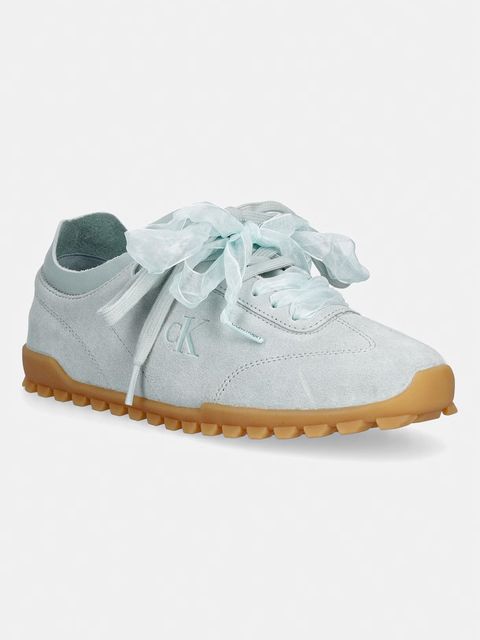 Calvin Klein LOW PROFILE RUN MG SUE DB LACES sneakersy damskie skórzane - zdjęcie produktu nr 1