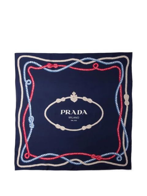 Prada silk scarf - Blue - zdjęcie produktu nr 1
