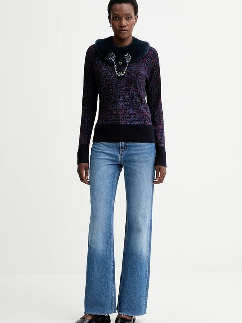 Blugirl Blumarine sweter dwustronny kolor granatowy RF5191.MA98O