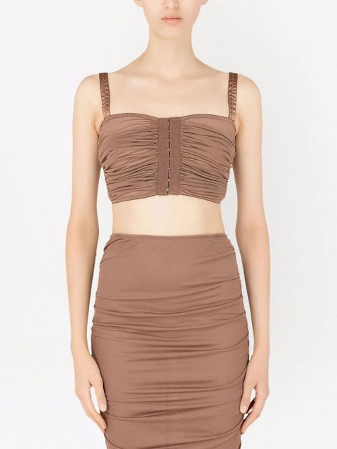 Dolce & Gabbana draped crop top - Brown