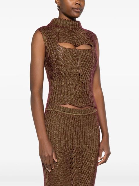 Vivienne Westwood Mary Corset high-neck cut-out top - Gold - zdjęcie produktu nr 2