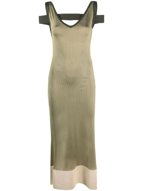 Jacquemus V-neck midi dress - Green - zdjęcie produktu nr 1
