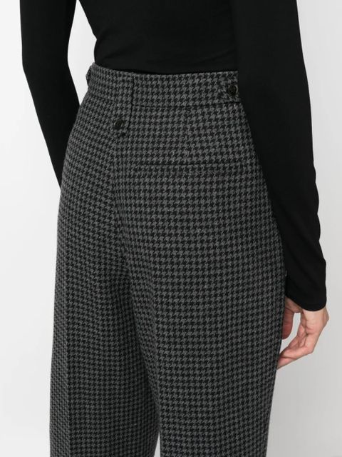 Nanushka houndstooth-pattern cropped trousers - Black