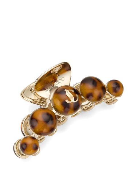 Jimmy Choo tortoiseshell logo hair clip - Brown - zdjęcie produktu nr 2