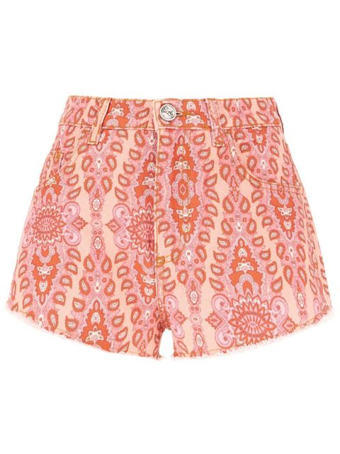 ETRO paisley-print denim shorts - Pink - zdjęcie produktu nr 1