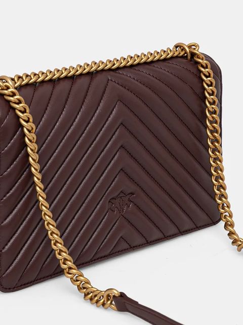 Pinko torebka skórzana kolor fioletowy 100941 A0GK