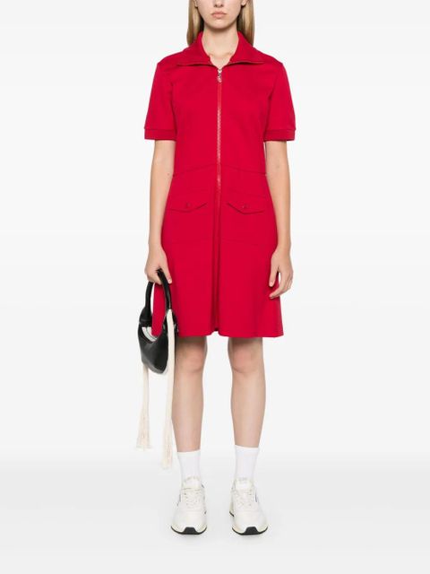 Moncler logo-appliqué mini dress - Red