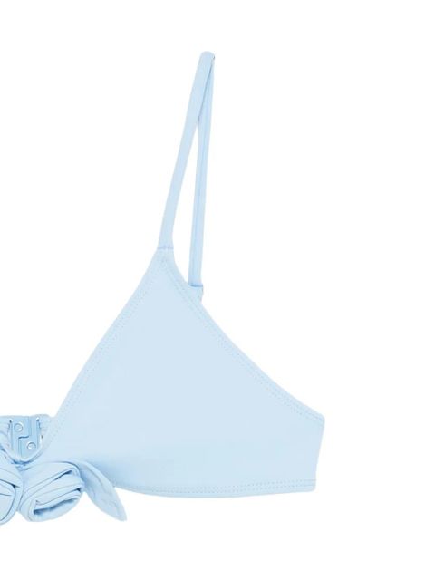 Coperni bow-detail ribbed bikini top - Blue