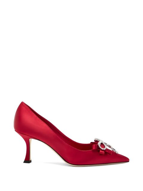 Jimmy Choo bow embellished heeled pumps - Red - zdjęcie produktu nr 1